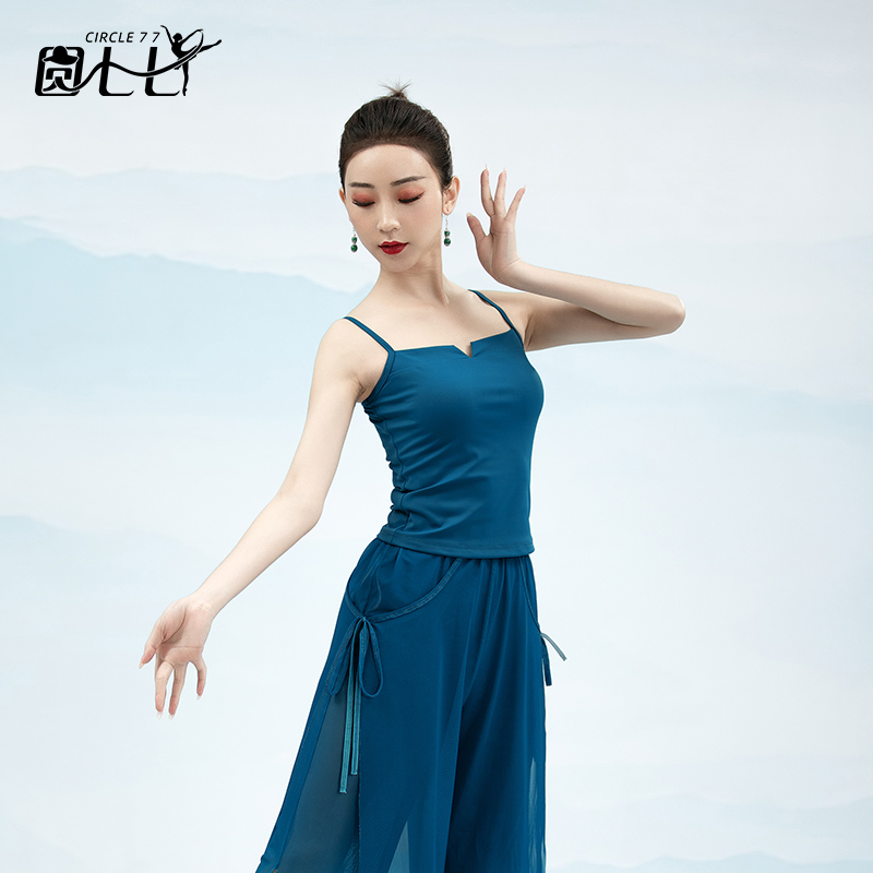 圆七七古典舞服清爽吊带上衣