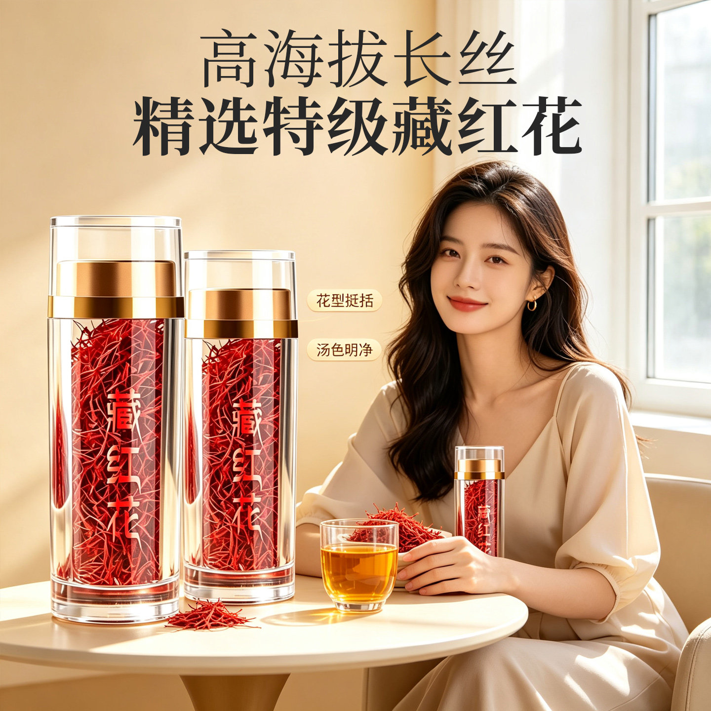 藏红花正品特级西藏旗舰店官方臧红花泡水喝的功效藏红花精选头茬