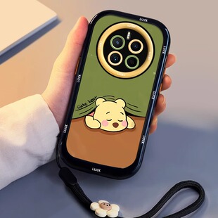 适用华为mate70Pro手机壳可爱维尼熊mate60Pro 带挂绳高级感mate50por全包硅胶m40E防摔软保护套网红女m30pro