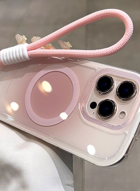 马卡龙晕染磁吸适用苹果17promax手机壳新款高级感iPhone16保护套女款ip14plus磁吸无线充电15简约13轻奢防摔