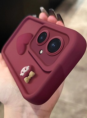 适用华为荣耀100Pro手机壳酒红色硅胶magic7的软曲屏保护套200潮牌女防摔x60全包80pr高级感立体小女孩300