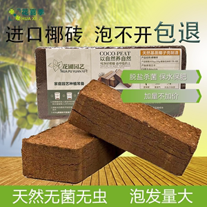 进口椰砖营养土种菜养花通用型脱盐纯椰糠砖大块椰壳土种植土花土
