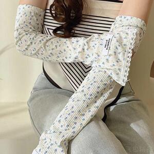 冰袖女款防晒冰丝袖套夏季遮阳防紫外线碎花宽松手袖开车高级感