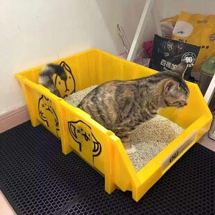 斜口工具箱收纳箱零件箱分类整理箱储物箱周转箱集装箱猫砂盆沙盆