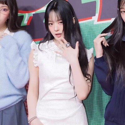 sst张元英同款小飞袖提花连衣裙