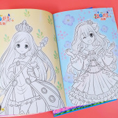 公主涂色换装 秀儿童画画本幼儿园涂色书宝宝填色涂鸦绘画本图画册