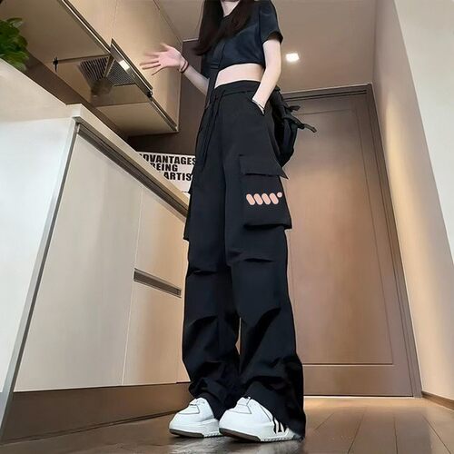 运动裤女裤子2026新款春夏季爆款显瘦直筒工装裤洋气潮流休闲裤女