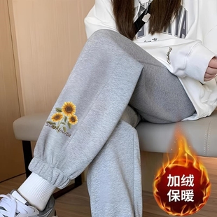加绒保暖休闲裤 新款 百搭显瘦卫裤 爆款 运动裤 灯笼裤 子女宽松秋冬季