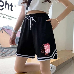 女士夏季 潮流爆款 薄款 宽松显瘦休闲裤 阔腿速干跑步五分裤 运动短裤