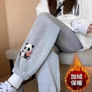 宽松束脚灯笼裤 高腰显瘦外穿运动裤 子 女秋冬款 加绒加厚休闲运动裤