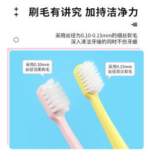 便携柔软家用成人学生 MINISO名创优品全面洁净宽头软毛牙刷5支装