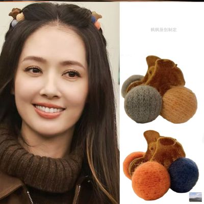 宇宙闪烁请注意郭碧婷同款樱桃发夹百搭植绒小抓夹毛绒碎发小发夹