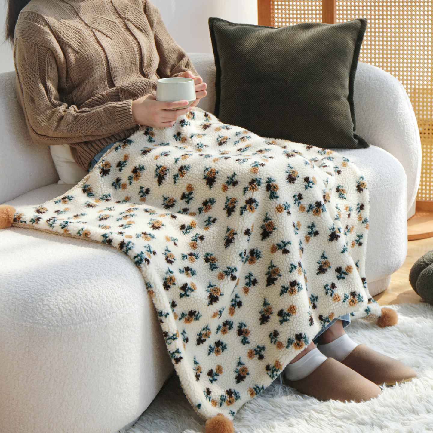 新款羊羔绒午睡毯加厚沙发小毛毯