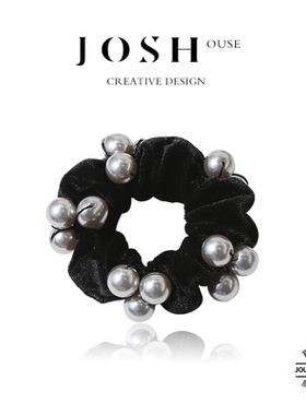 气质复古珍珠丝绒发圈女扎马尾皮筋高弹力耐用不伤发头绳网红韩版