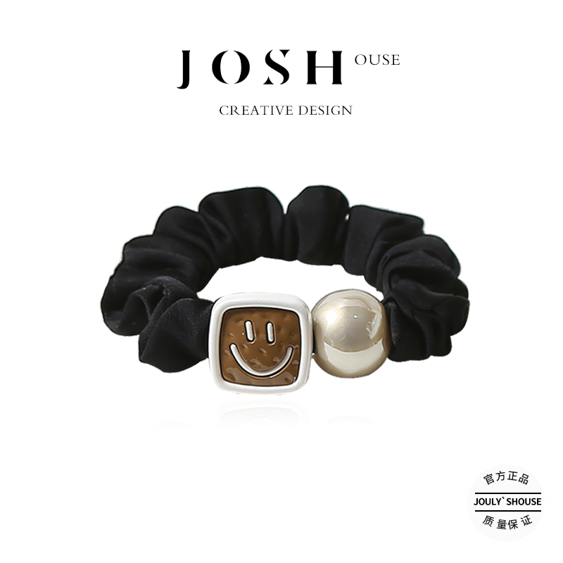 气质高级感笑脸头绳女甜美个性扎发高弹力耐用橡皮筋发圈日韩头饰