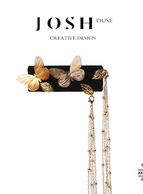 轻奢高级感蝴蝶流苏发夹女士时尚精致侧边刘海网红个性百搭发饰