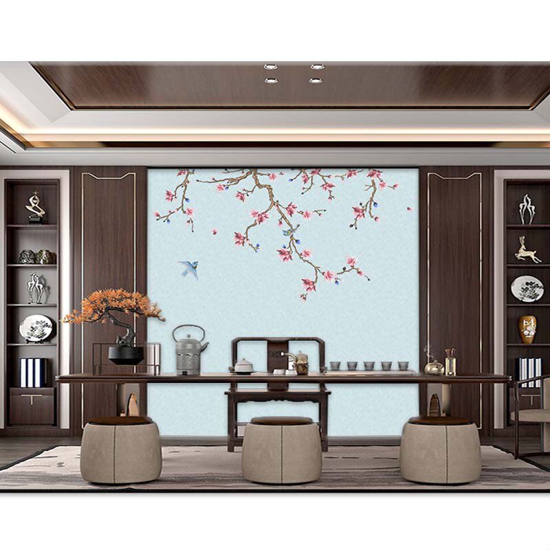 无缝刺绣壁布客厅电视沙发背景茶室床头背景壁布壁画