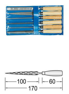 德国吉多瑞 GEDORE 什锦锉刀 8728 钳工锉 木柄锉刀6件组套装原装