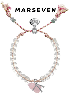MARSEVEN 葫芦系列粉色绳结葫芦串珠手链新年礼物小众原创手串