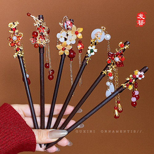 古风盘发簪女高级感2025新款头饰