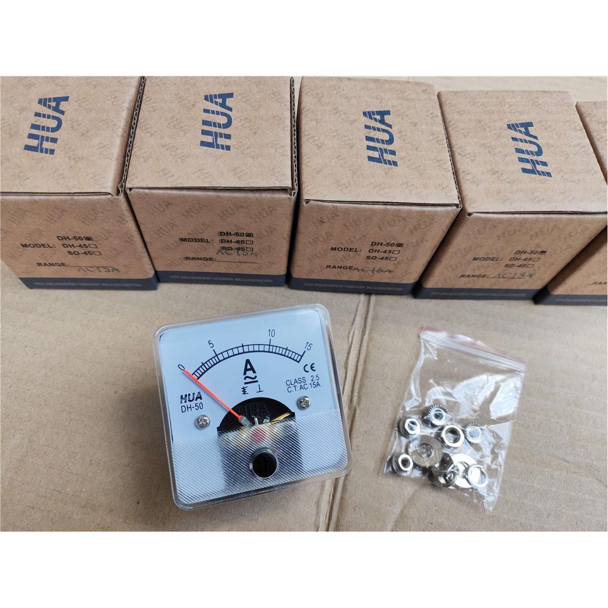 CHHUA华伟仪表DH-50指针式交流电流表 安培表电压表伏特表50*50mm