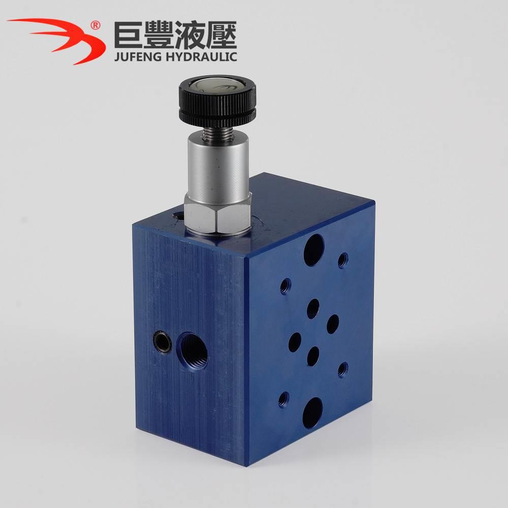 巨丰液压 铝合金调压油板 R02-ISE(2/8电磁阀付插式调压阀20L)