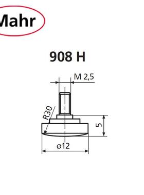 德国马尔钢制/硬质合金大球面测头 908/908H 薄膜厚度专用测头
