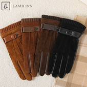 山羊皮反绒真皮手套男士 冬季 保暖加绒英伦触屏摩托车骑行2025秋冬