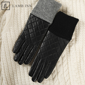 赫本复古菱格山羊皮女士羊毛手套加长中款 加绒保暖触屏2025冬新款