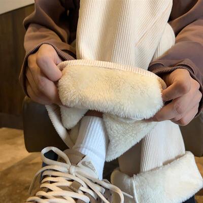 加绒加厚棉裤春季男2025新款外穿东北青少年保暖休闲直筒防寒裤子