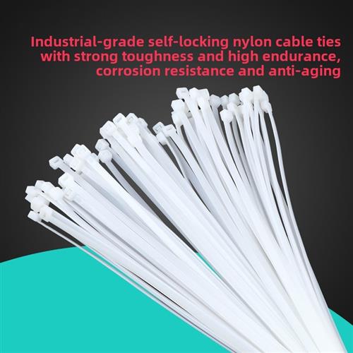 白色自锁尼龙扎带3X100扎带固定塑料4X150捆扎扎带4*200