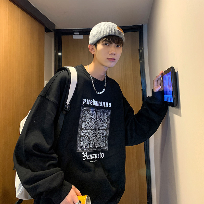 欧美高街加绒无帽卫衣男美式hiphop炸街潮牌上衣ins痞帅嘻哈外套