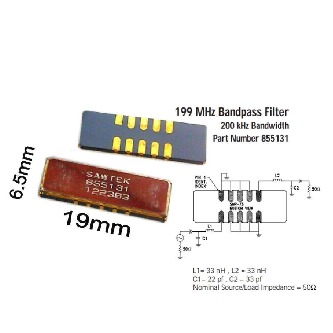 进口 saw声表滤波器sf1092a gsm基站if中频滤波器 199mhz带宽0.2m