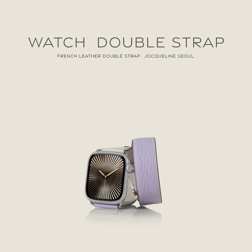 JOCQUELINE法国TC牛皮手工长款拼色手表带 适用于i watch strap