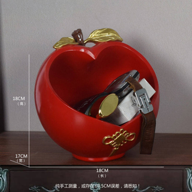 创意可爱苹果女孩摆件玄关钥匙收纳盒鞋柜客厅桌面电视柜装饰家居