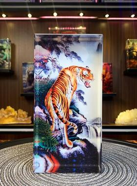 水晶UV装饰办公室摆件3d立体客厅酒柜桌面装饰品艺术发光轻奢