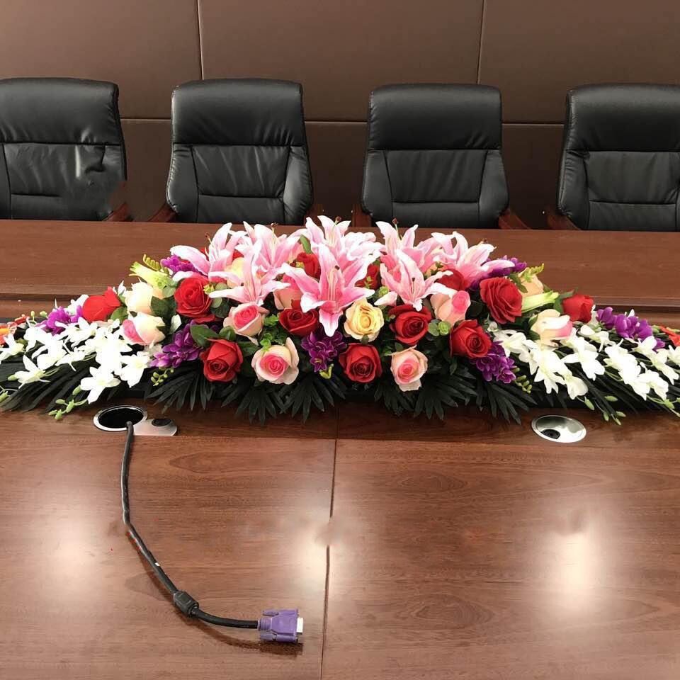 仿真花会议桌花酒店商务办公室摆设装饰花摆花塑料假花会议室桌花