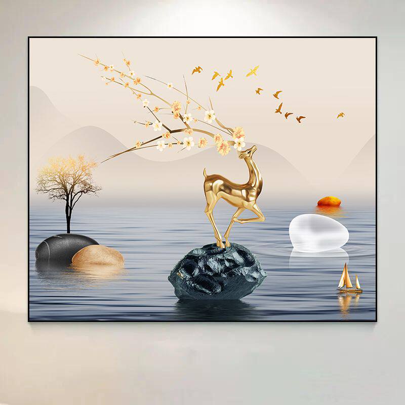 2025免打孔电表箱装饰画轻奢遮挡客厅开关电表盒配电箱电闸箱挂画