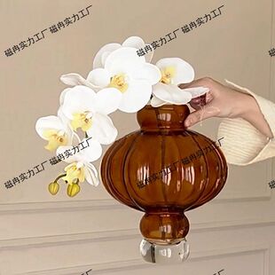中古风新中式复古装饰品艺术软装感餐厅玄关客厅插花花瓶摆件