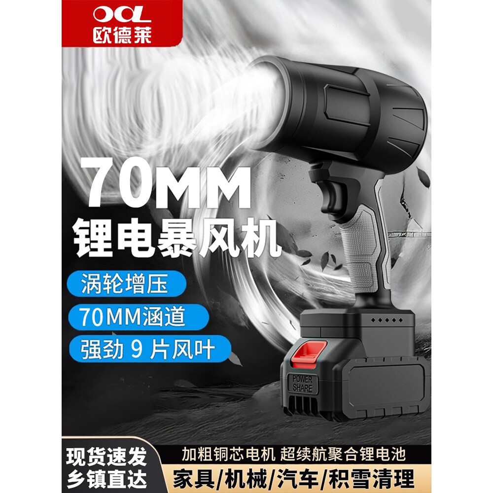 欧德莱工业级暴风机吹灰除尘洗车吹水吹雪小型手持鼓风机