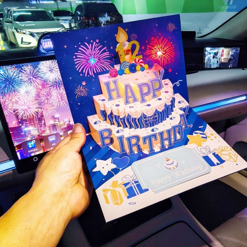 音乐生日贺卡创意礼物送情侣恋人女生闺蜜感3立体祝福小卡片