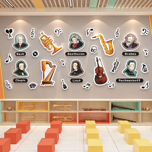 音乐教室布置古典乐器琴行店铺