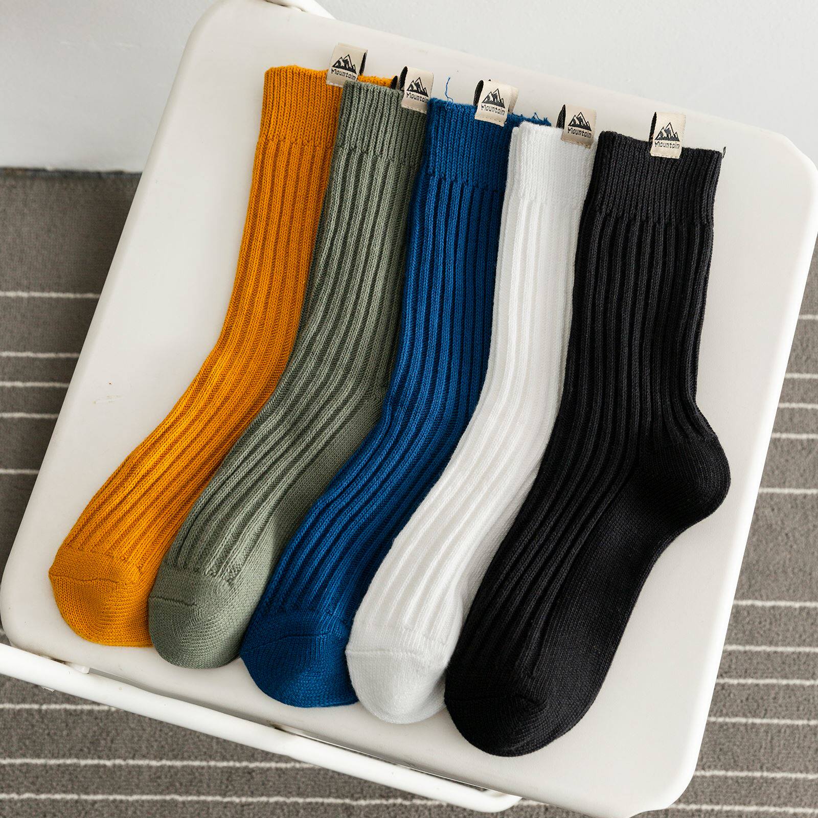 长袜子男ins粗线秋冬款运动高帮