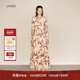 LYNEE 福利 丝绒印花捏褶连衣裙