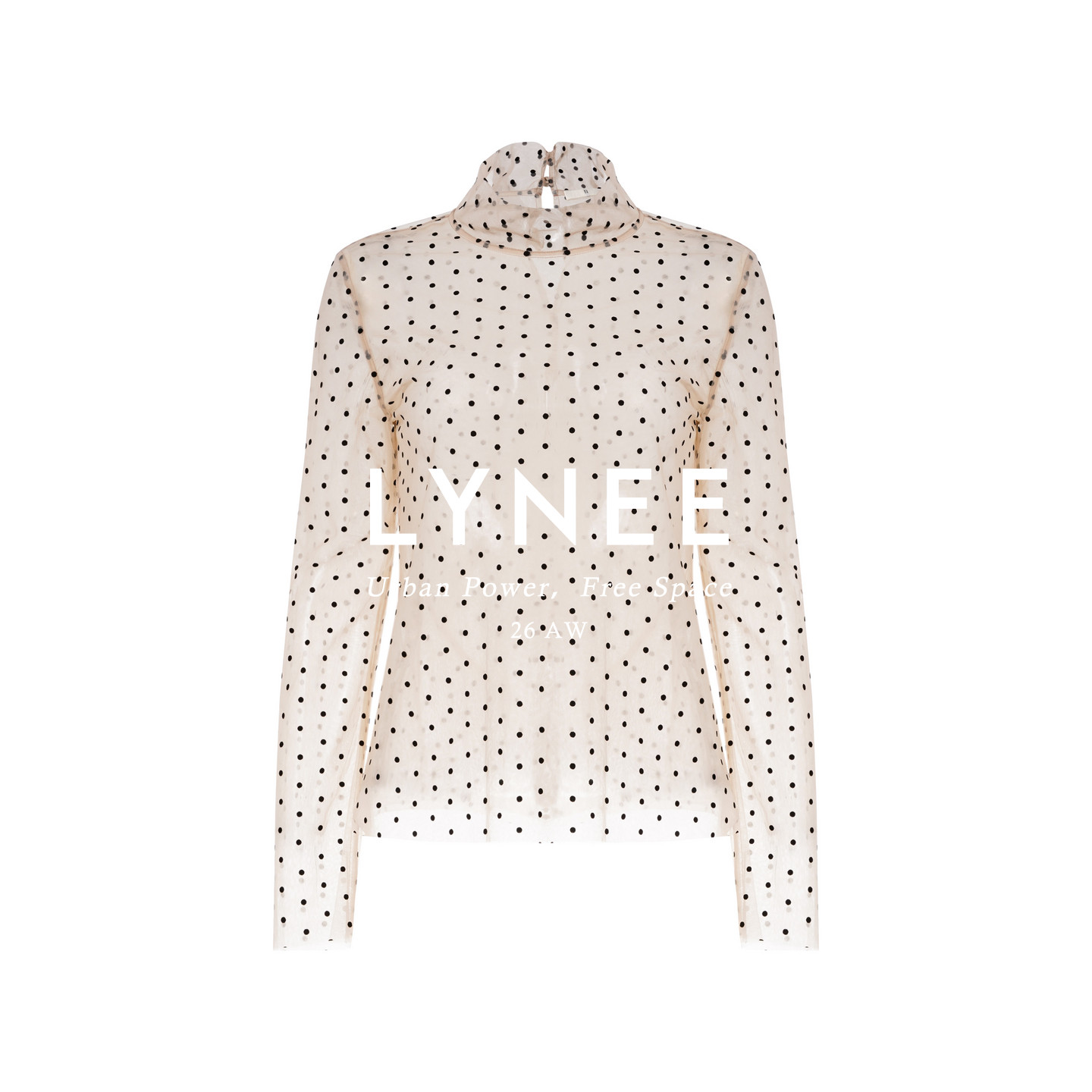LYNEE【马卡龙衫】法式波普风氛围感植绒波点双层网纱打底衫