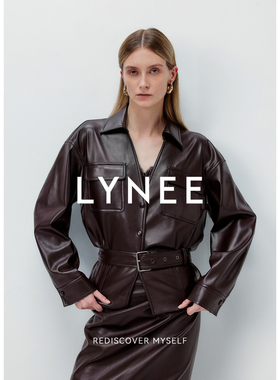 LYNEE 高端大牌棕色皮衣外套女2026新款高级感复古蛋白PU皮夹克
