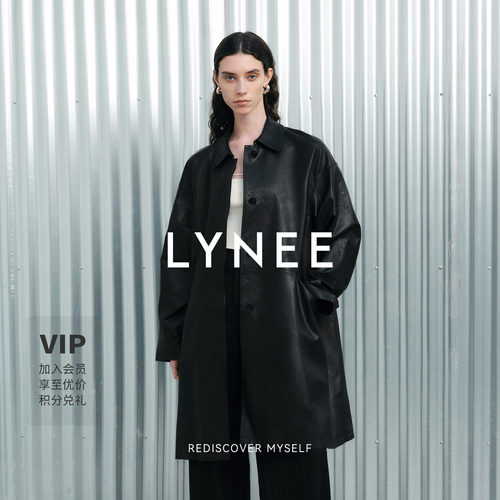 LYNEE【黑标】ins博主真皮皮衣女黑色翻领一手长进口皮风衣外套