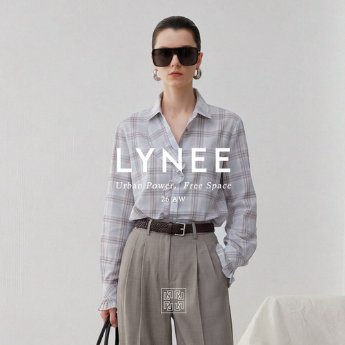 LYNEE【南法格调】静奢老钱风色织格木耳边衬衫26年新款四季可穿
