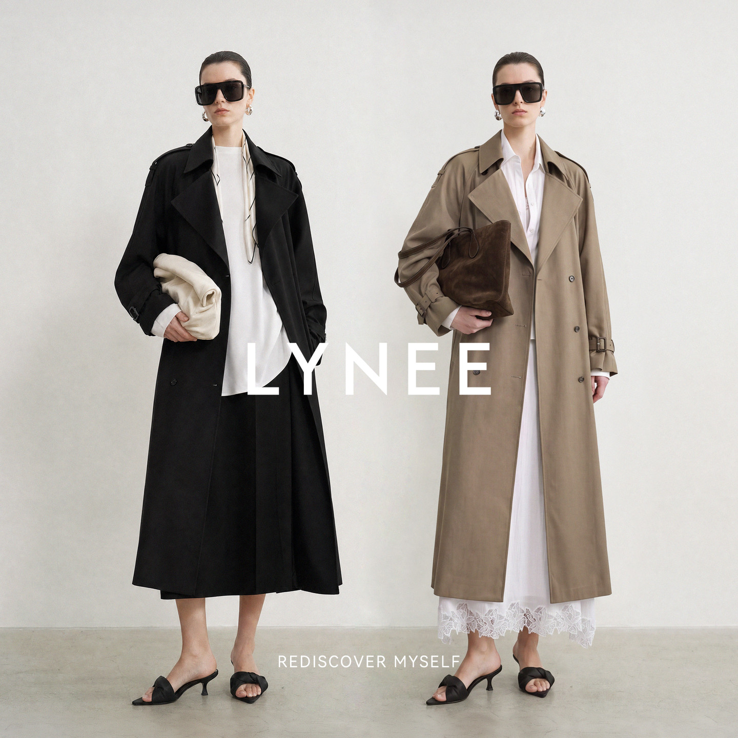 LYNEE【黑标 见山】羊毛风衣外套女2026新款中长款气质大女主大衣