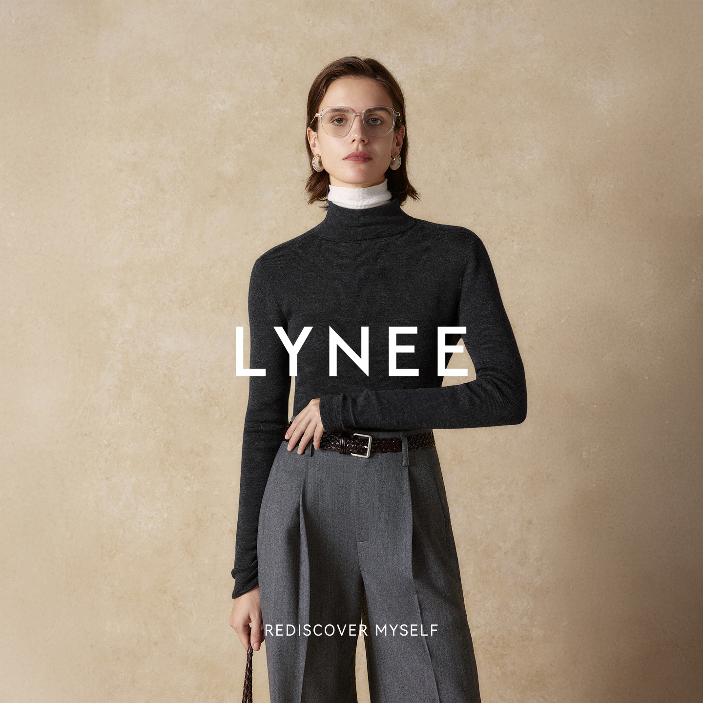 LYNEE【锦时】扬子纱100羊毛针织打底衫女秋冬新款高领保暖打底衫